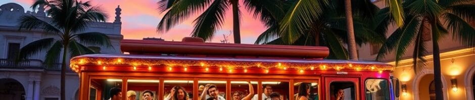 colorful party bus cartagena